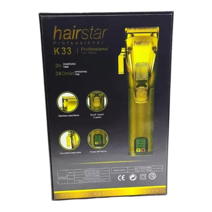 Máquina de Afeitar Profesional HairStar K33 Dorada