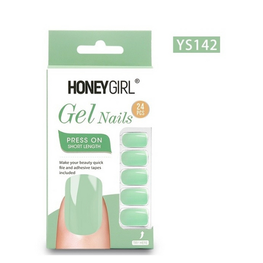 Uñas Postizas Gel Nail 24 Piezas HoneyGirl Verde