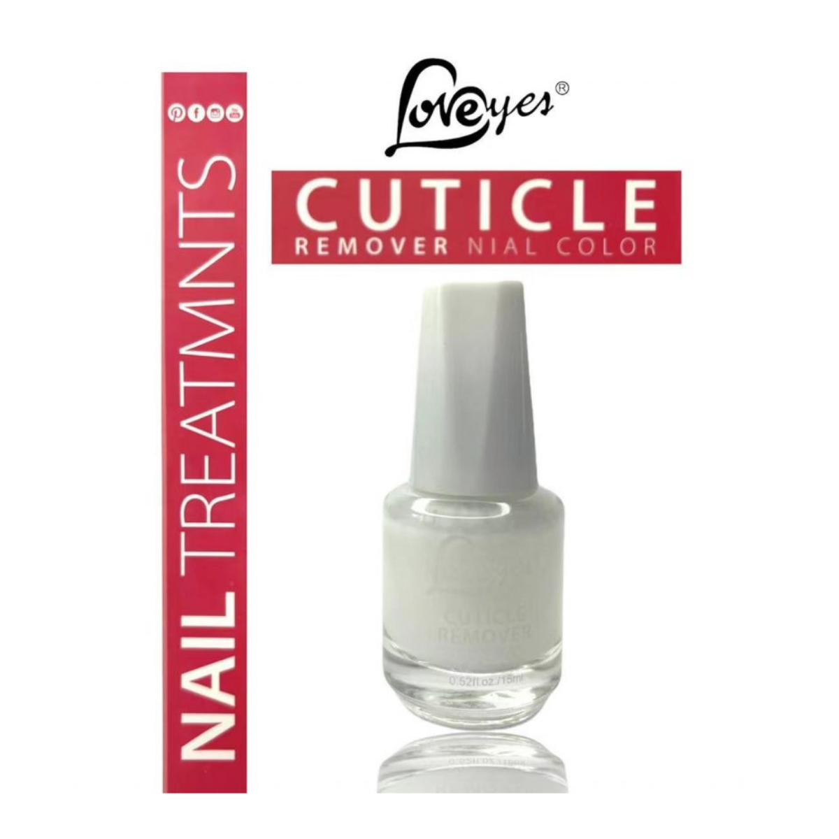 Removedor de Cutícula Nail Treatmnts Loveyes LY035 Blaco 15ml