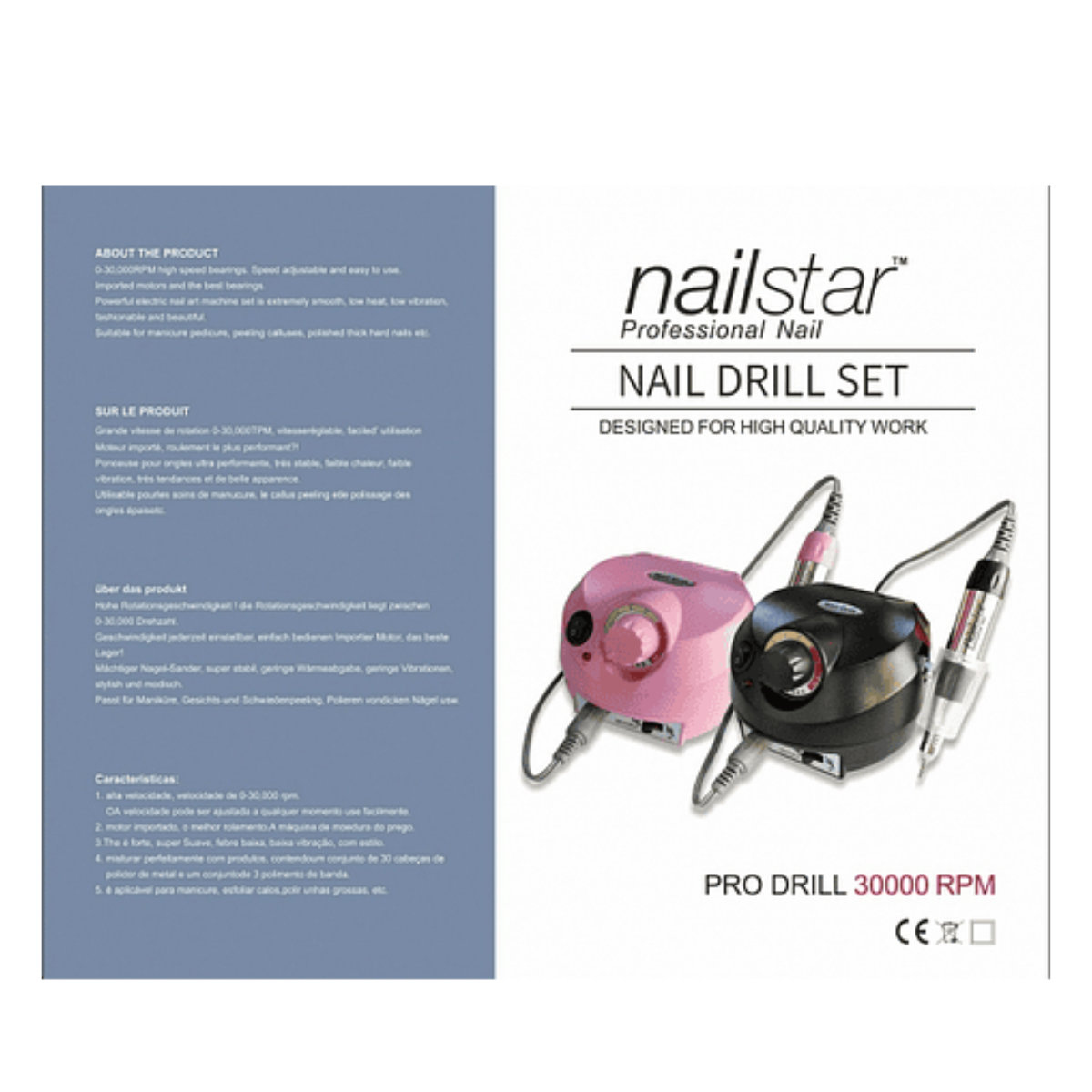 Torno Máquina de Uñas Manicure Pedicure 30000HG-503 NailStar