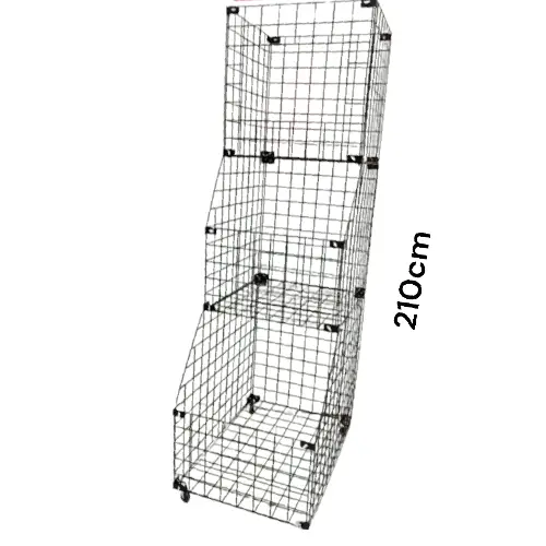 Exhibidor Metálico de Malla con Ruedas – 210 cm Gms