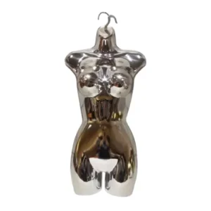 Maniquí Torso Exhibidor Medio Cuerpo Plateado Gms