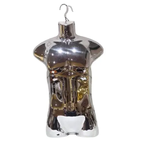 Maniquí Torso Medio Cuerpo Masculino Plateado Gms