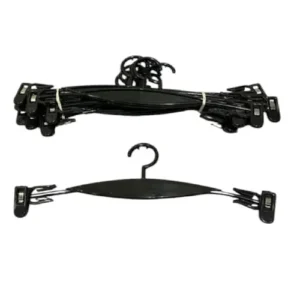 Pack 30 Colgadores de Negro con Pinzas Plasticos Gms