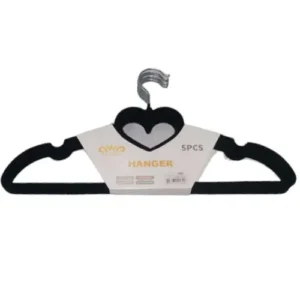 Pack 5 Colgadores Infantil Antideslizante Corazón Negro Gms