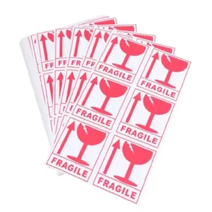 Pack de 100 Etiquetas Adhesiva de  Advertencia Frágiles Gms