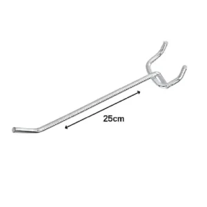 Set 20 Ganchos de Metal para Panel Perfomado 25cm Gms