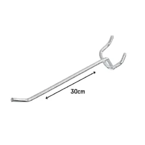 Set 20 Ganchos de Metal para Panel Perfomado 30cm Gms