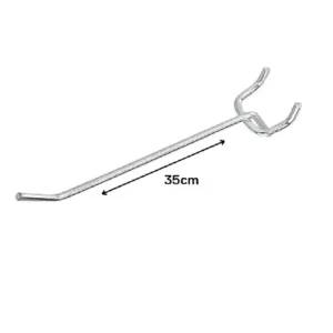 Set 20 Ganchos de Metal para Panel Perfomado 35cm Gms