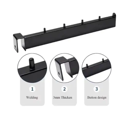 Set 4 Soporte para Perchero Z TZ Negro 30cm Gms - Imagen 3