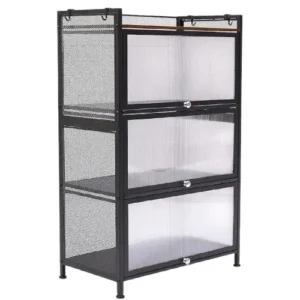 Vitrina Exhibidora Metálica de 3 Niveles con Puertas Gms