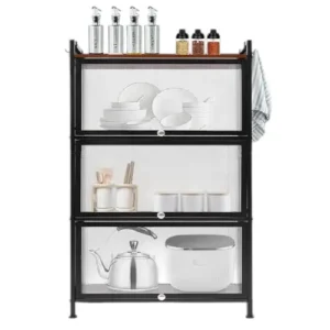 Vitrina Exhibidora Metálica de 3 Niveles con Puertas Gms 2